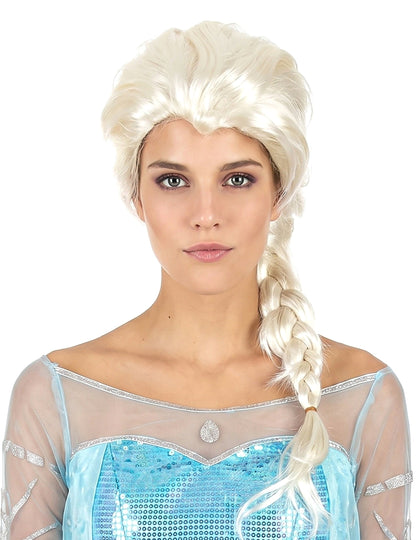 Blonde dames pruik met vlecht