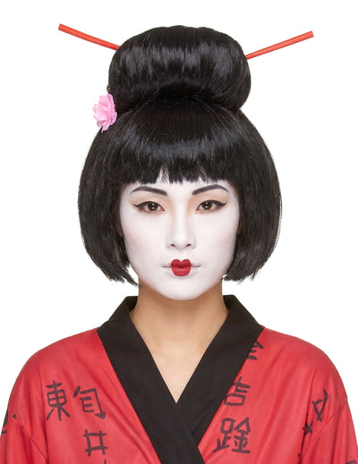Zwarte Geisha pruik voor vrouwen