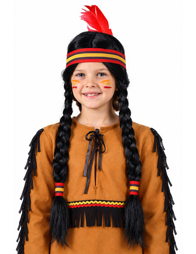 Perruque indienne a tresses enfant