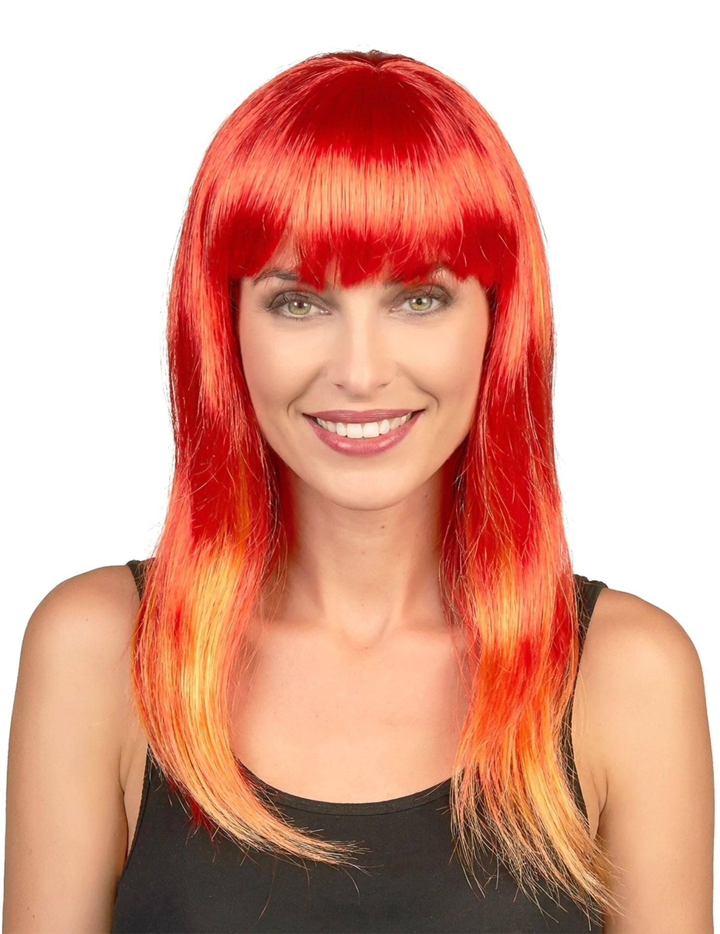 Perruque longue cheveux rouges femme