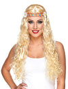 Perruque longue hippie blonde femme