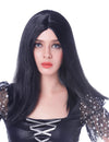 Perruque longue pour femme noire lisse