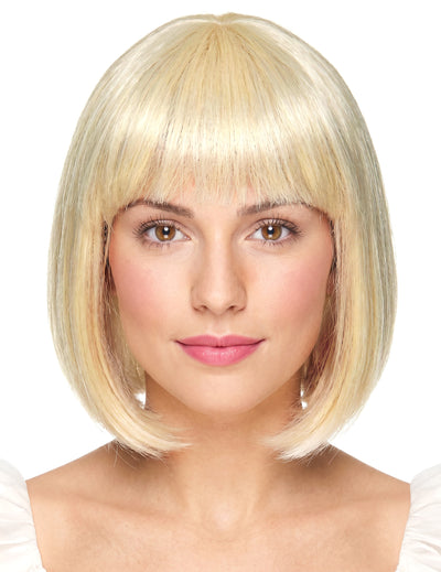Luxe korte blonde pruik met pony voor vrouwen