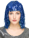 Perruque métallique bleue adulte