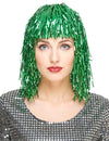 Perruque metallique verte femme