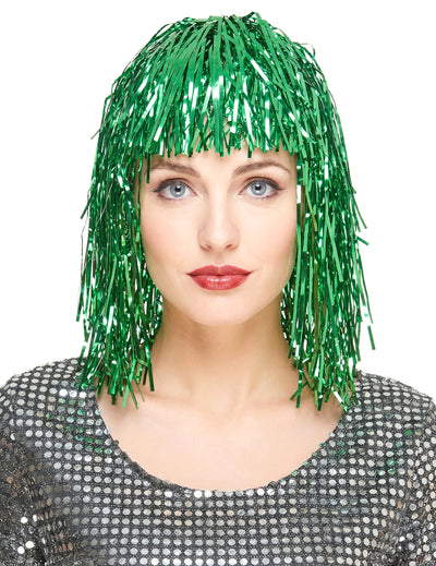 Groene glitterpruik voor vrouwen