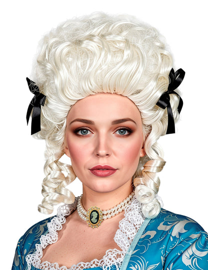 Vue de face de la perruque noble pour femme