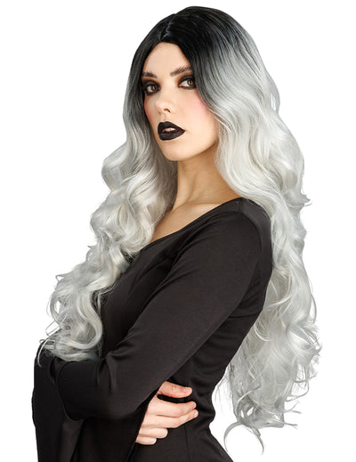 Perruque ombré blanc et noir luxe femme