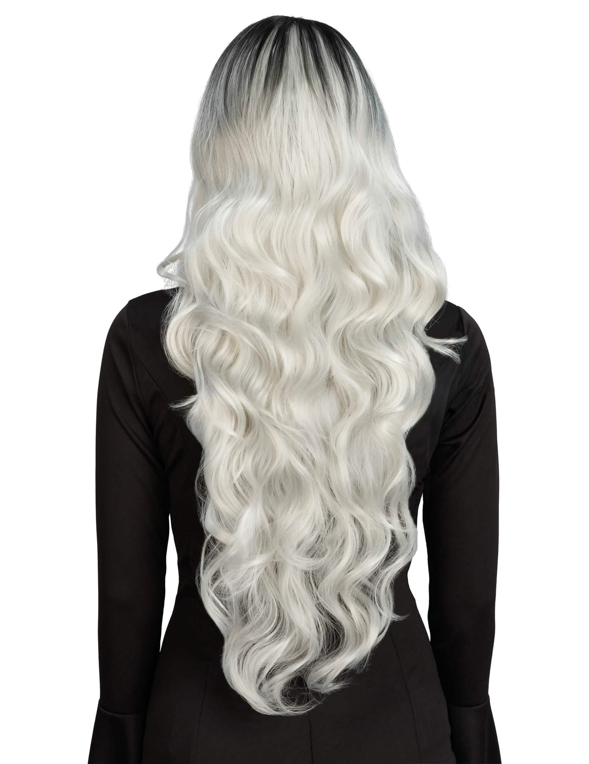 Luxe ombre pruik wit en zwart dames