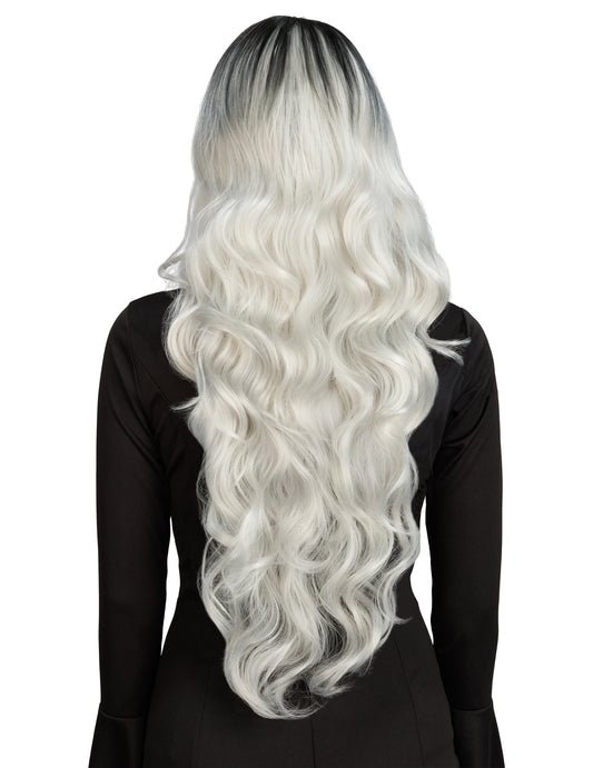 Perruque ombré blanc et noir luxe femme