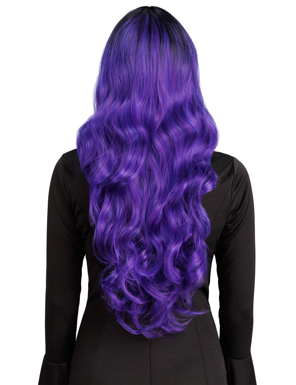 Luxe ombre pruik paars en zwart dames