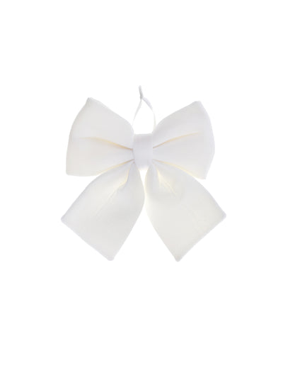 Petit nœud papillon en velours blanc 15 x 18 cm