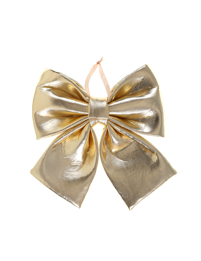 Kleine goudkleurige metallic strik 15 x 18 cm