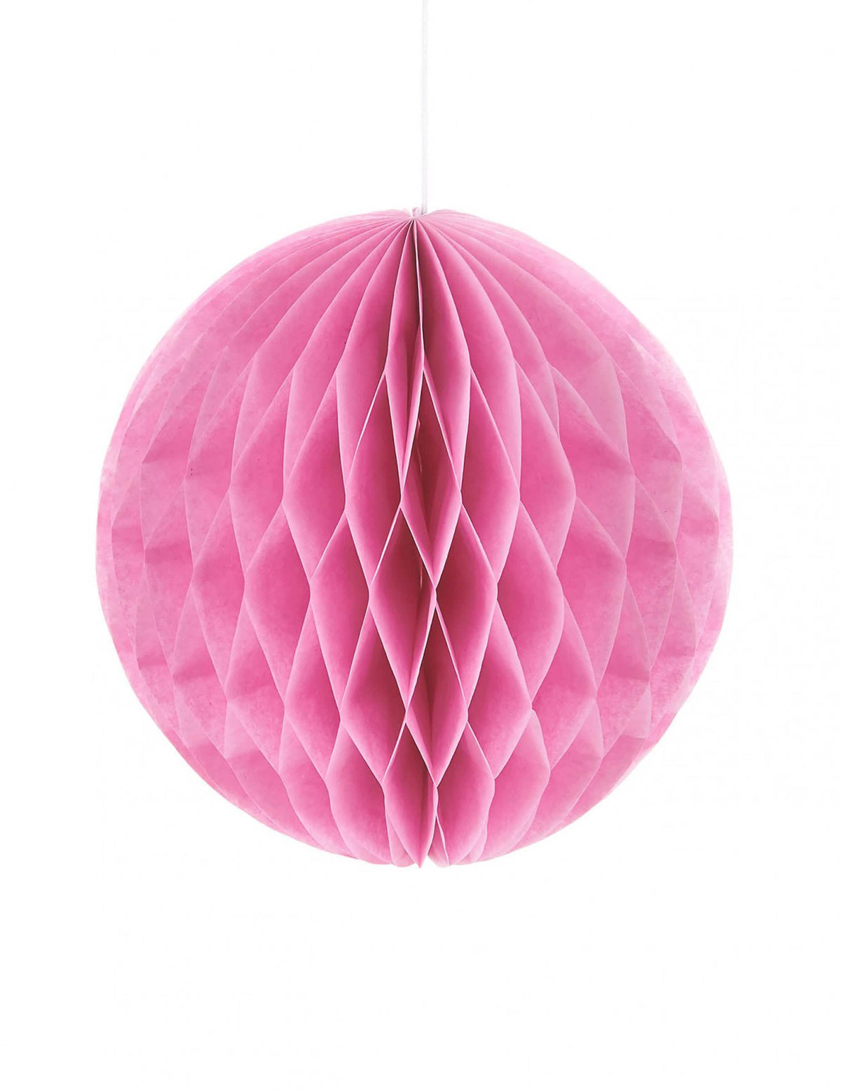 Boule en papier alvéolé décoration à suspendre rose