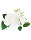 Petite composition fleurs artificielles mariage pour centre de table blanches