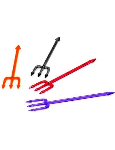 Prikkers voor amuse-bouches oranje zwart rood en paars