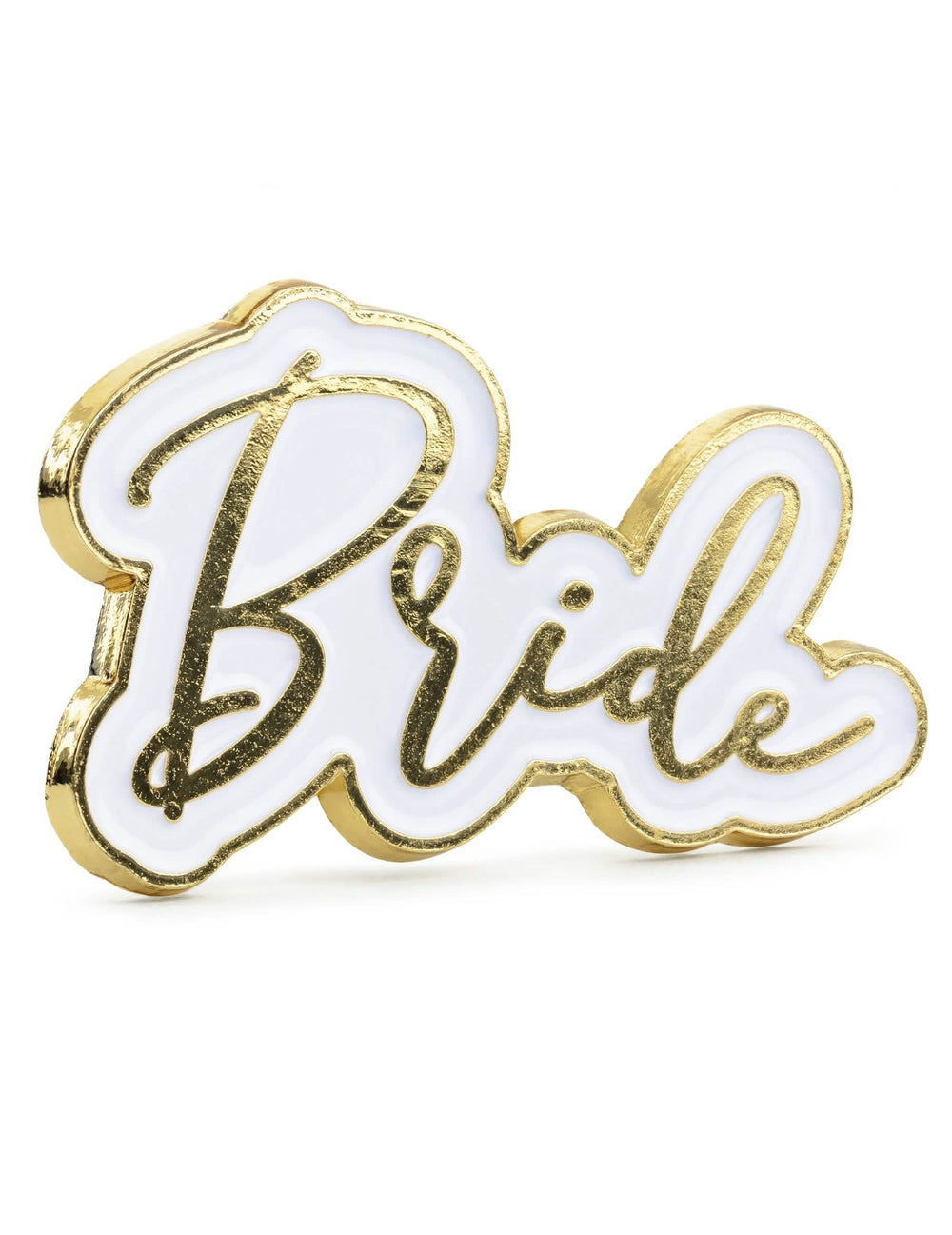 Pin's bride pour evjf blanc et doré en métal