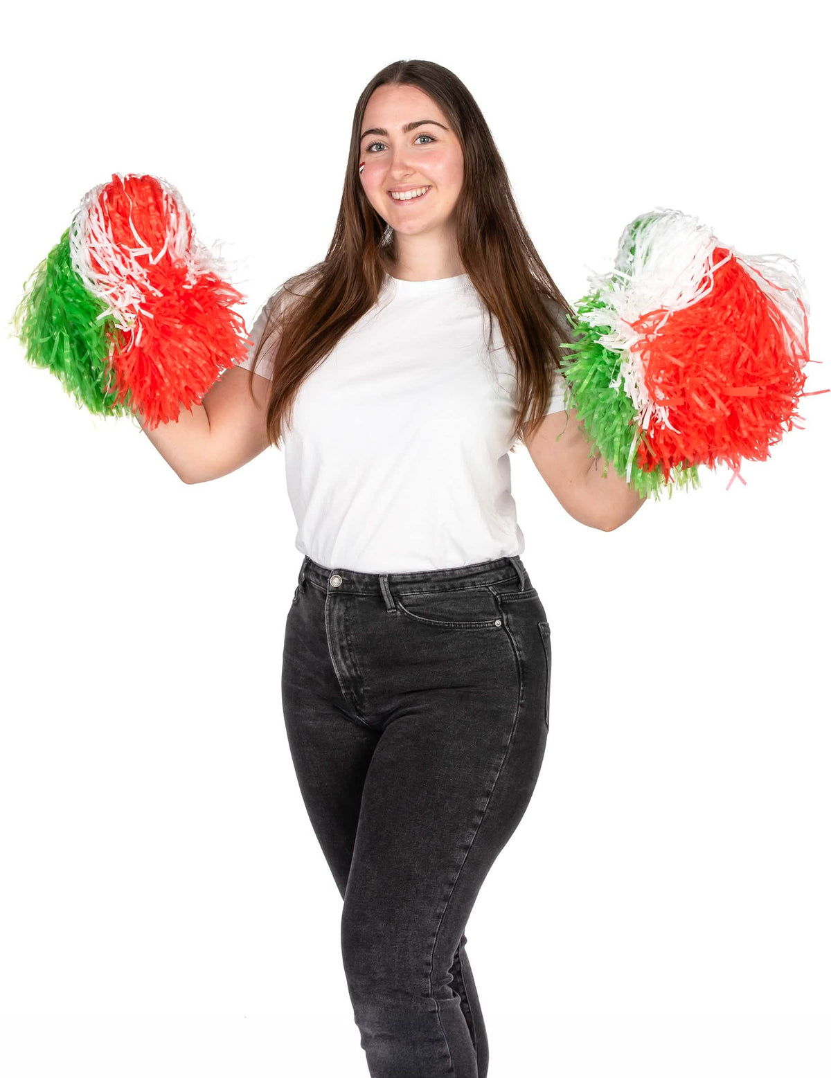 Vooraanzicht van de supporterpompon italië