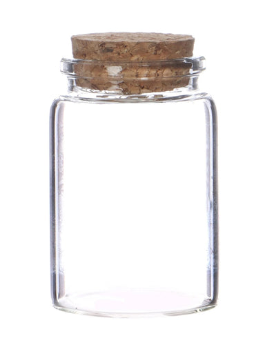 Pot en verre avec bouchon liège pour décoration transparent