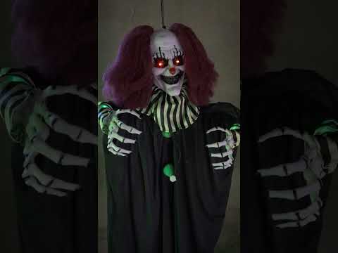 Décoration animée Clown Terrifiant suspendu 130 cm
