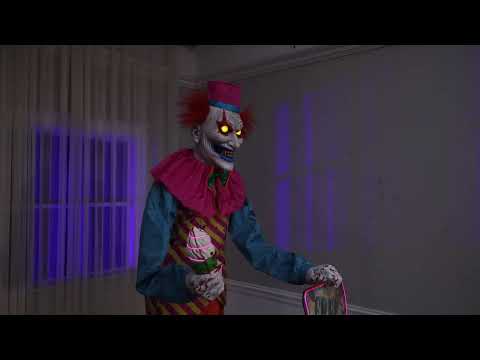 Décoration animée Clown Terrifiant avec son et lumières 1,8m