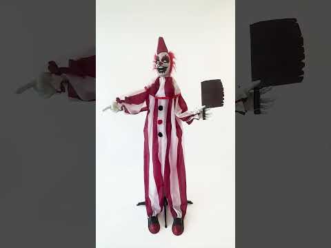 Décoration animée clown maléfique avec mouvements 170 cm
