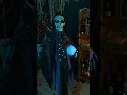 Squelette de voyante lumineux et sonore 180 cm