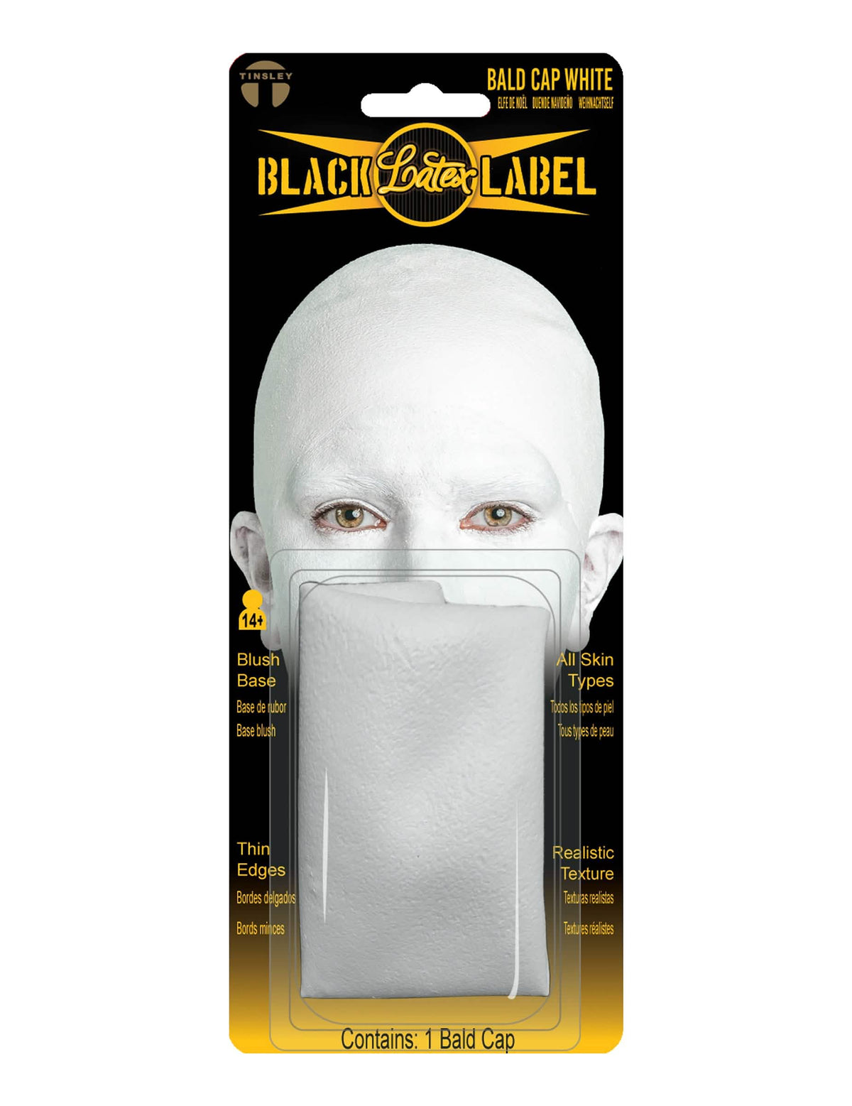 Prothèse crâne chauve latex blanc luxe