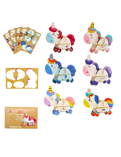 3D eenhoorn puzzel 12 x 8 cm