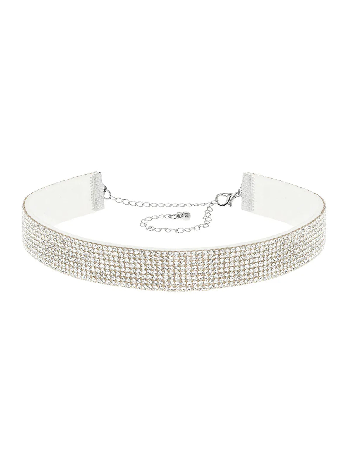 Ras de cou à strass blanc adulte