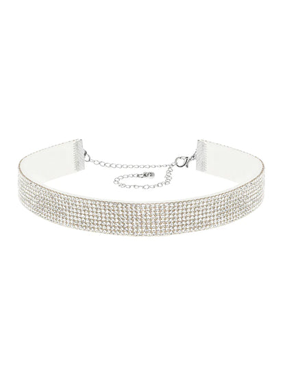 Ras de cou à strass blanc adulte