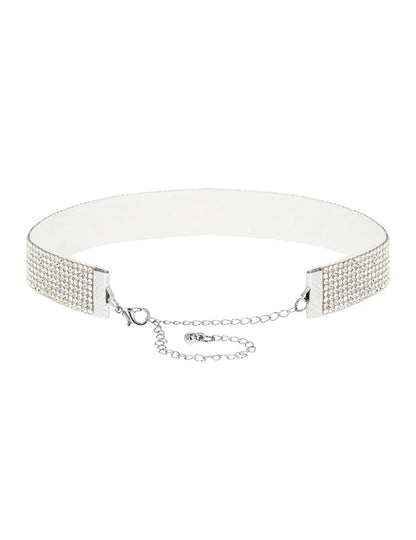 Ras de cou à strass blanc adulte