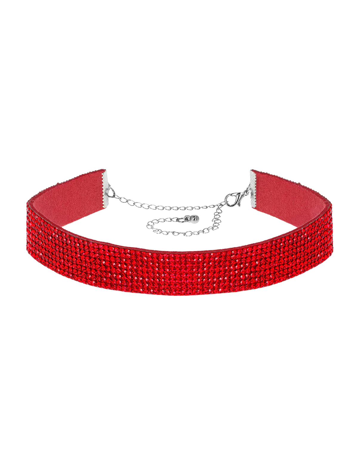 Ras de cou à strass rouge adulte