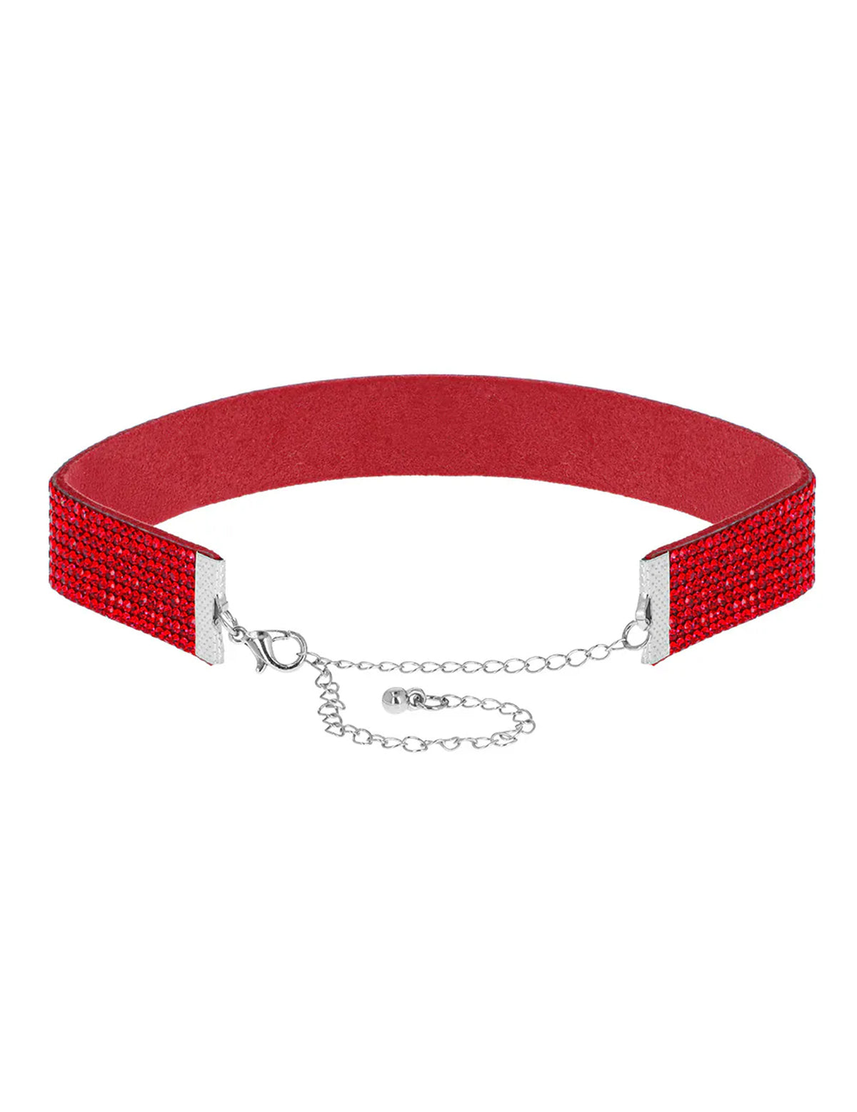 Ras de cou à strass rouge adulte