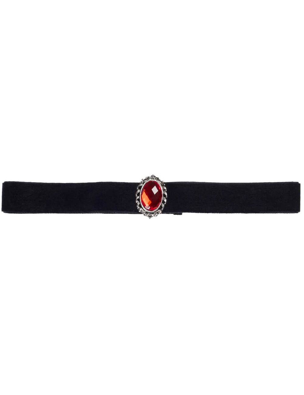 Ras de cou Halloween pour adulte noir avec diamant rouge