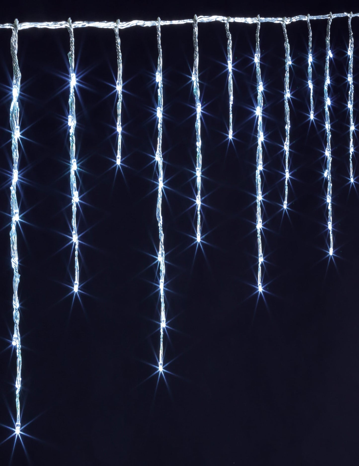 Rideau lumineux effet tombée de neige pour extérieur blanc froid