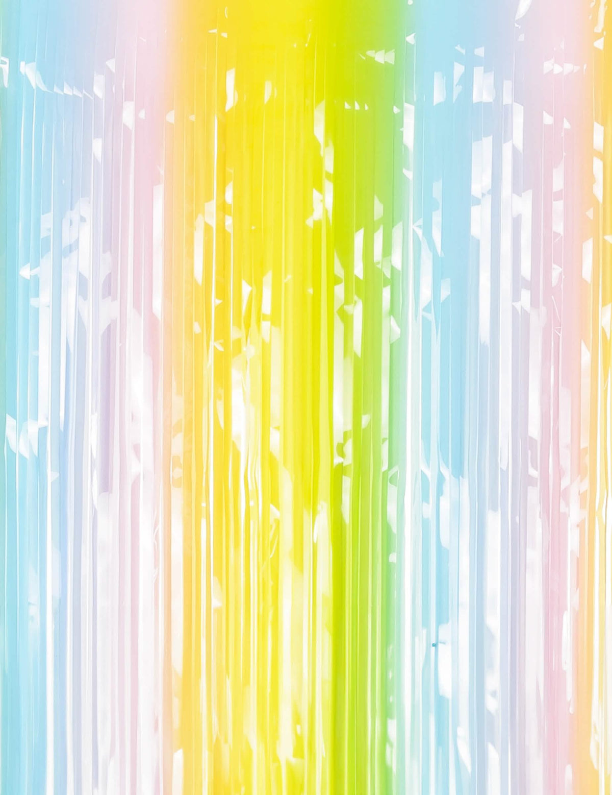 Rideau scintillant multicolore pastel pour fête à franges arc-en-ciel