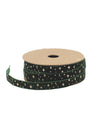 Sterrenlint donkergroen fluweel en goud 1 cm x 3 m