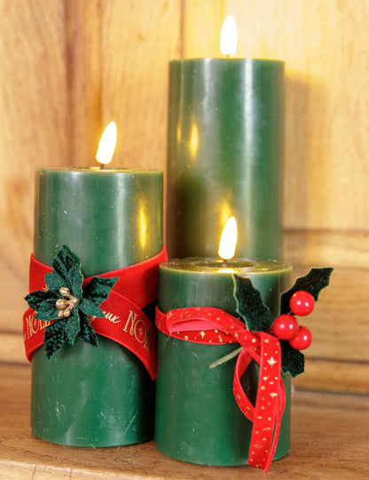 Lint Vrolijk Kerstfeest rood fluweel en goud 2,5 cm x 3 m