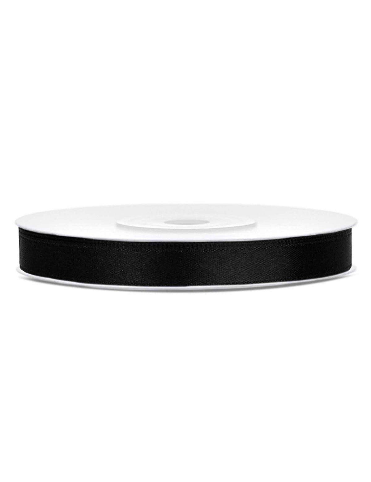 Ruban satin 6 mm noir 25 mètres