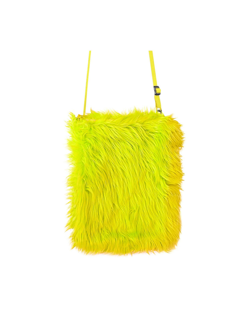 Gele fluo pluchetas voor volwassenen, neongeel, harig