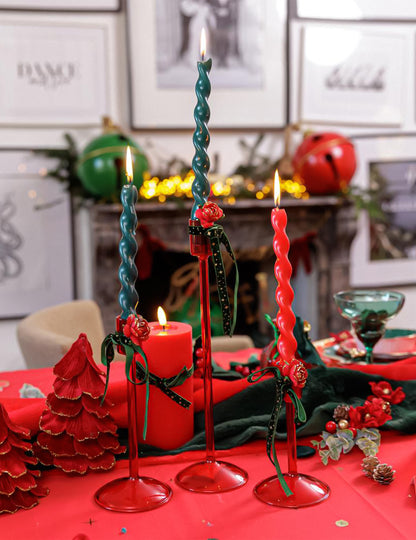 Kerstboom fluweel rood en goud 12 x 16 cm