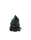 Kerstboom van donkergroen en goud fluweel 10 x 12 cm