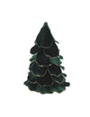 Kerstboom van donkergroen en goud fluweel 12 x 16 cm