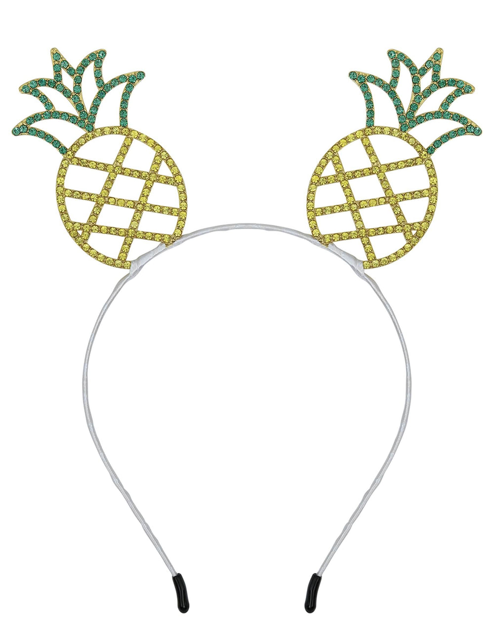 Vue de face du serre-tête ananas en métal pour adulte