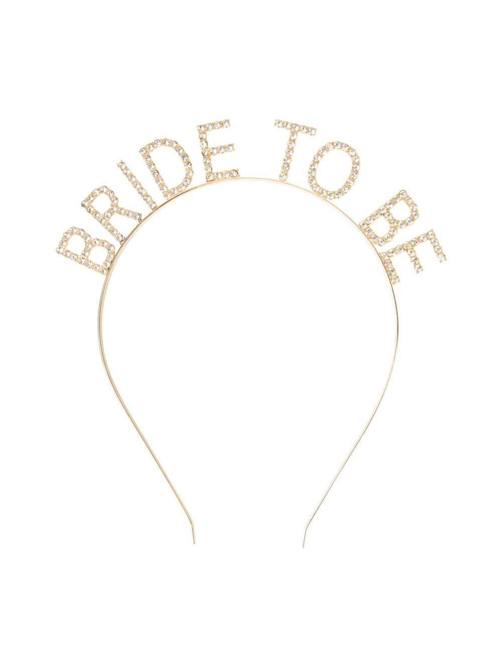 Gros plan sur l'inscription en strass du Serre-tête Bride to be