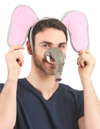 Détail de la trompe et du serre-tête éléphant