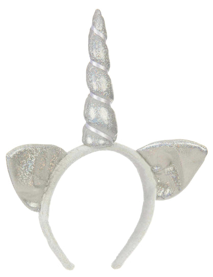Serre-tête licorne argent avec oreilles adulte