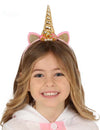 Serre-tête licorne pour enfant or et rose
