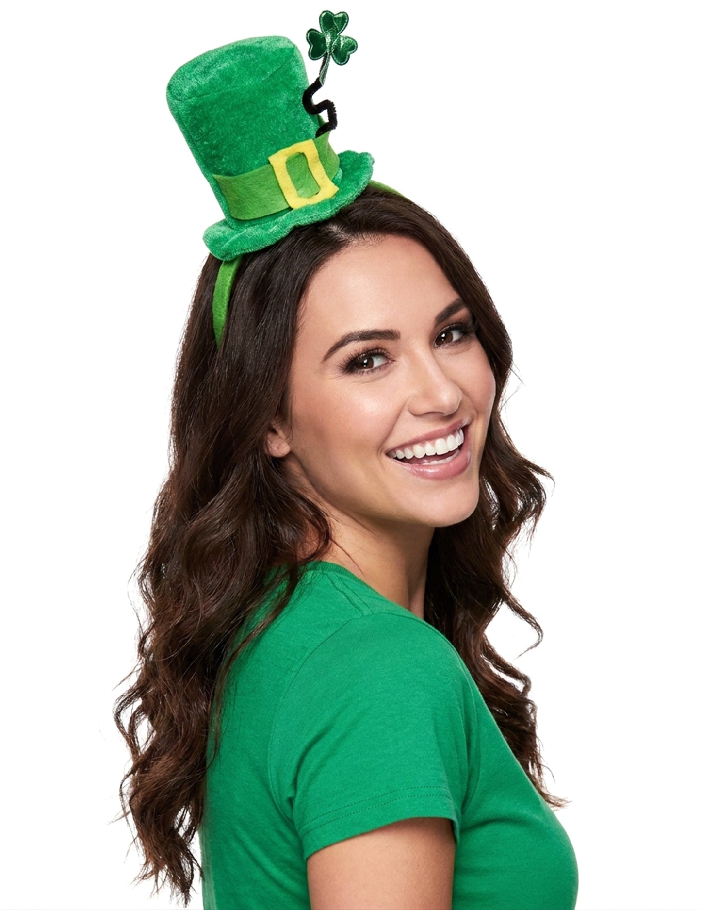 Serre-tête mini chapeau tige trèfle femme Saint Patrick
